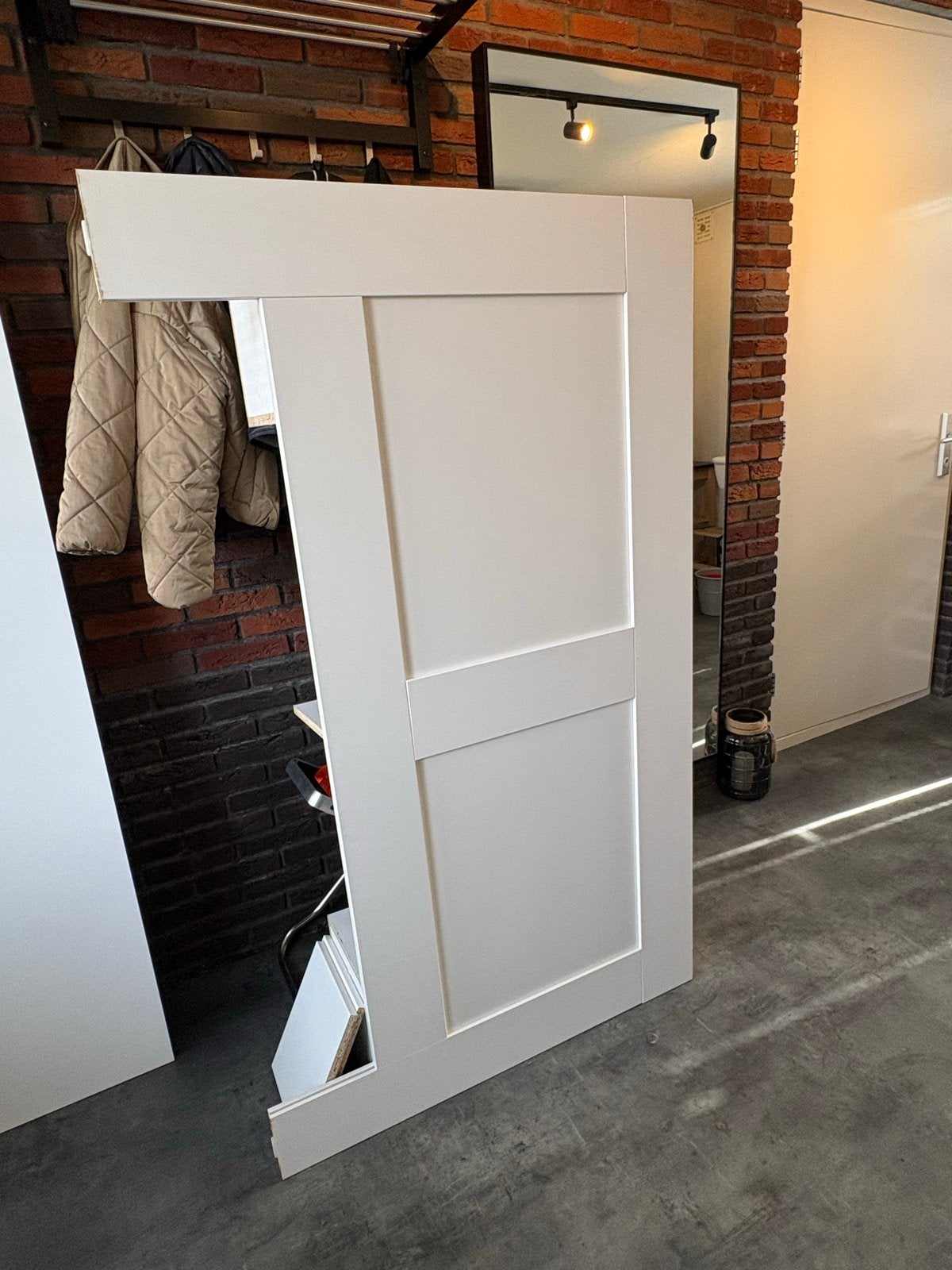 Ikea wit Brimnes hoofdbord/einde met vakken 160 cm, Huis en Inrichting, Ophalen, Wit, Tweepersoons, Zo goed als nieuw