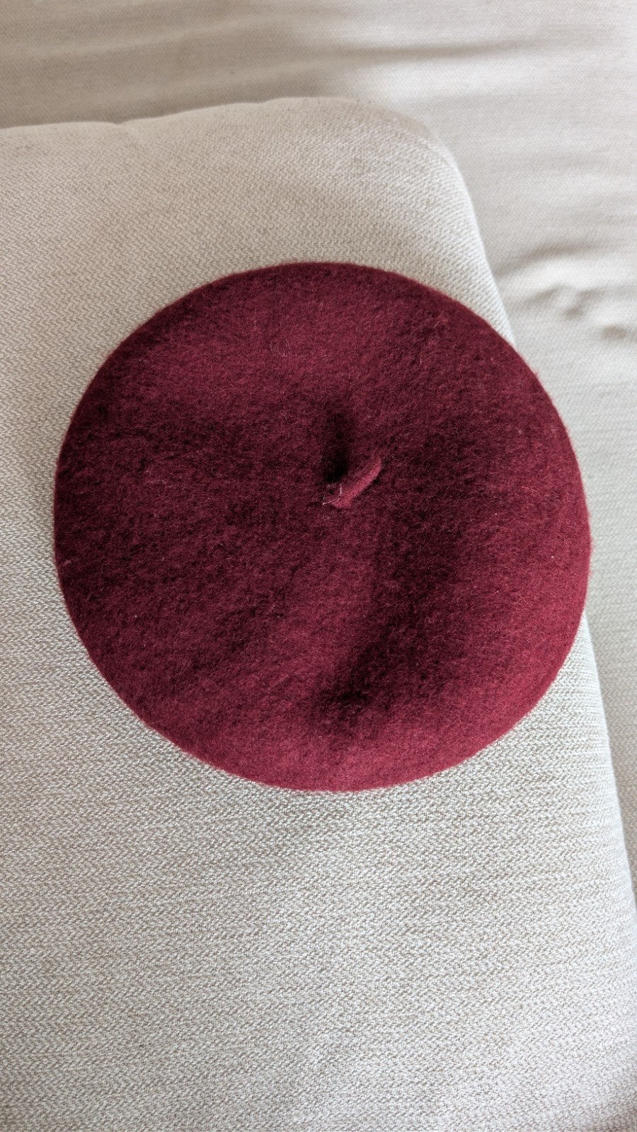 Baret van wol - Bordeauxrood, Ophalen of Verzenden, Zo goed als nieuw, One size fits all, Hoed