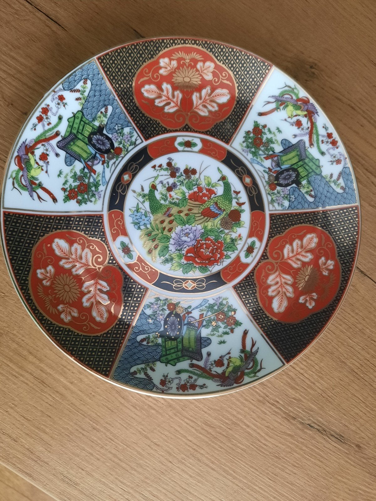 Decoratieve Chinese schotel met pauwen en bloemen, Ophalen of Verzenden