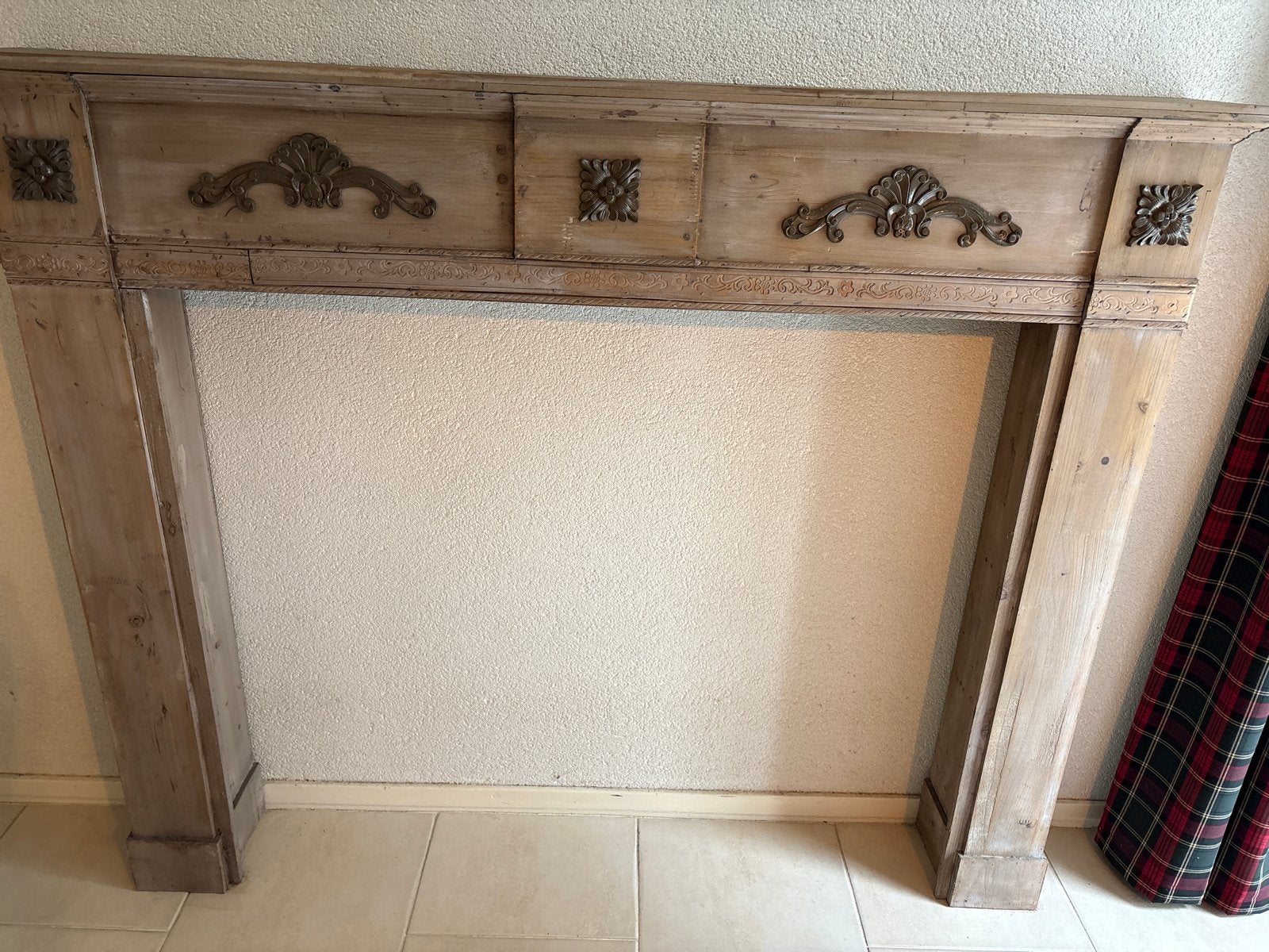 Decoratieve houten schouw - 137x20x113 cm, Ophalen, Gebruikt, Overige soorten