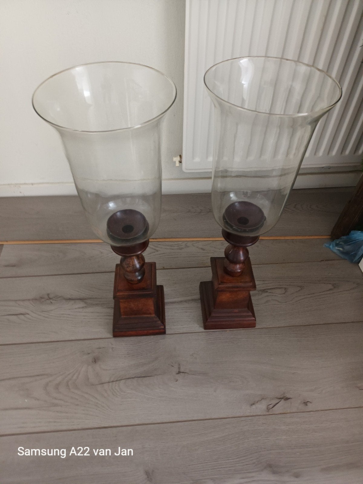 2 grote windlichten, Ophalen, Zo goed als nieuw, Overige materialen, 50 tot 75 cm