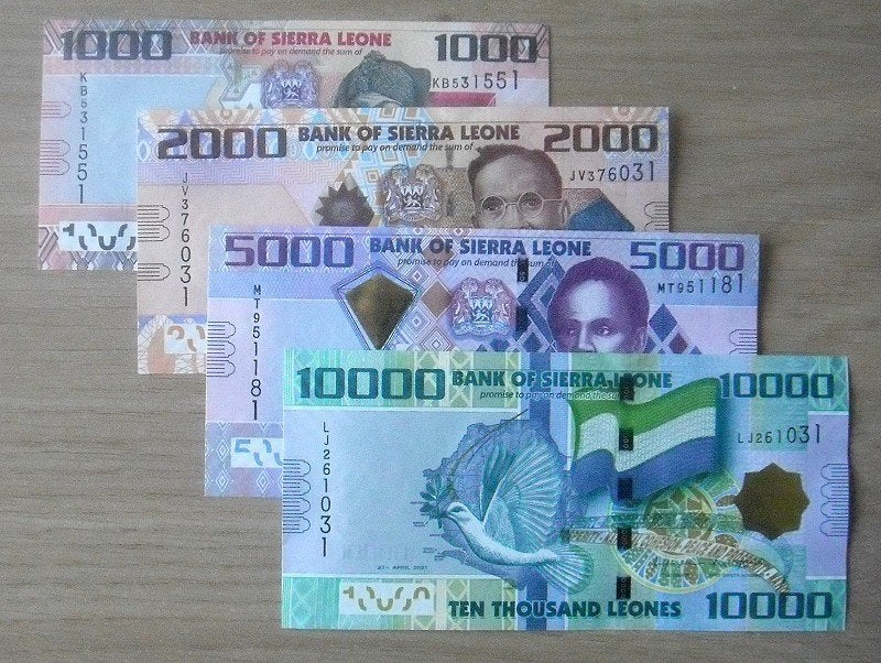 Sierra Leone 2021, de 4 hoogste in waarde (UNC), Verzenden, Overige landen, Setje