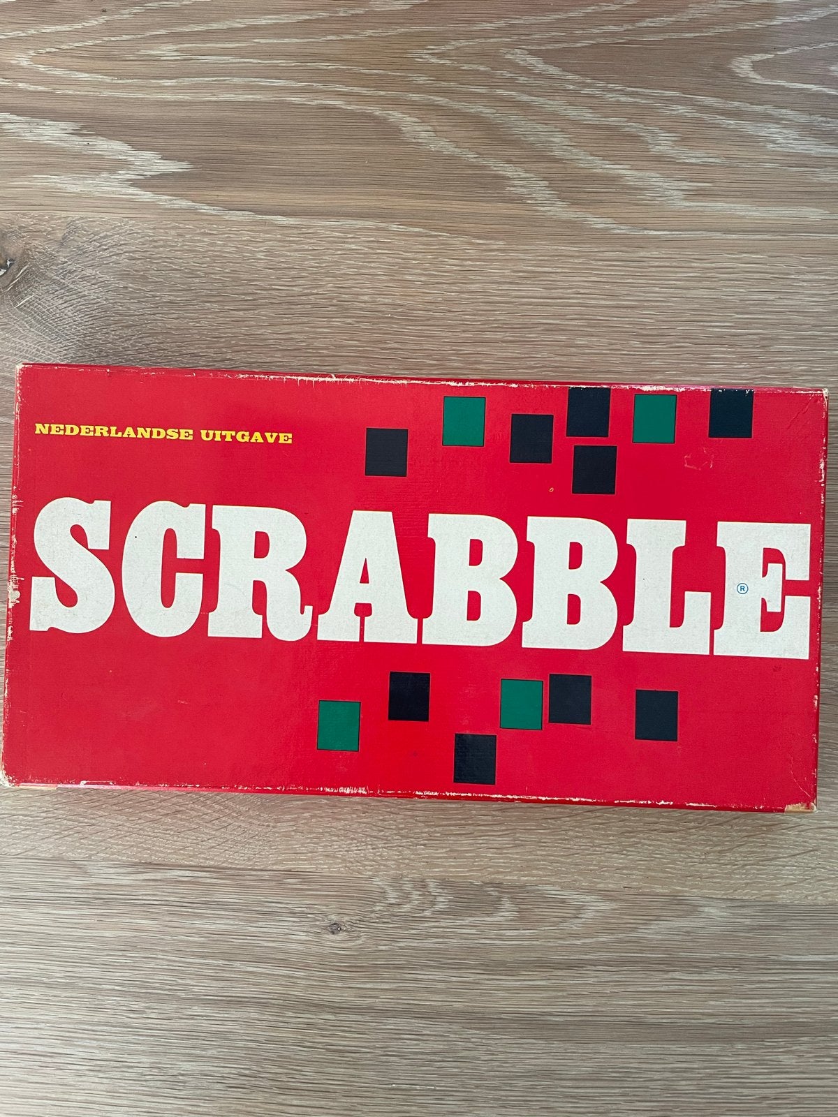 Scrabble - Oude editie met houten balkjes en steentjes, Drie of vier spelers, Ophalen, Gebruikt