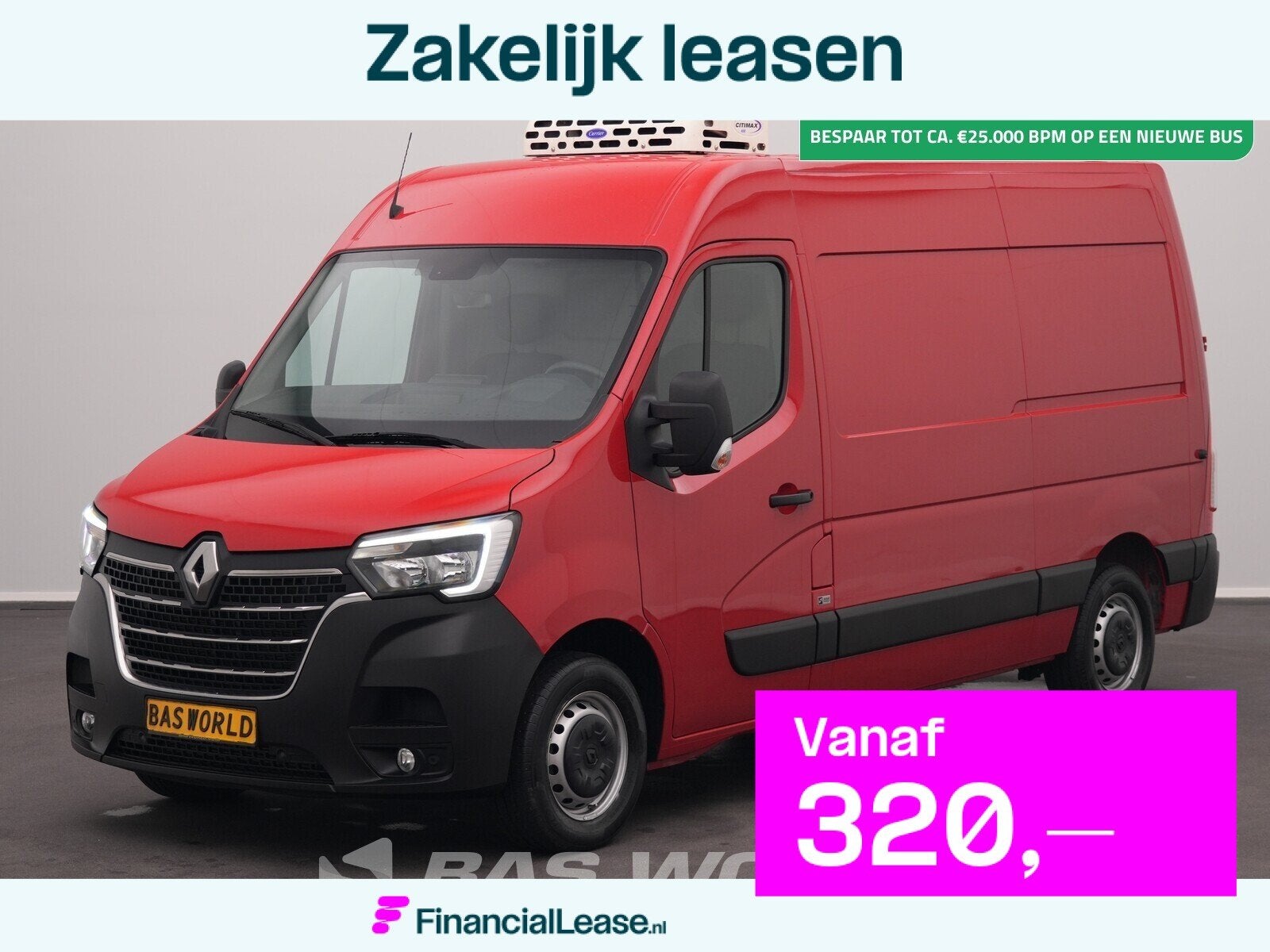 Renault Master 135PK Koelwagen L2H2 Carrier Citimax 400 LED, Gebruikt, Euro 6, 4 cilinders, Renault