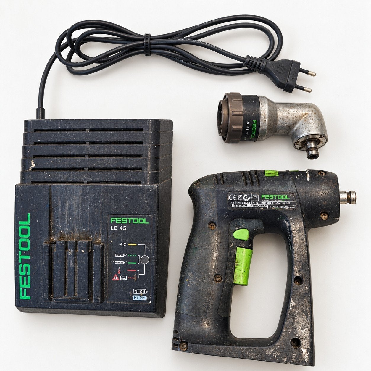 Festool C12 Body met haakse kop en lader, Ophalen of Verzenden