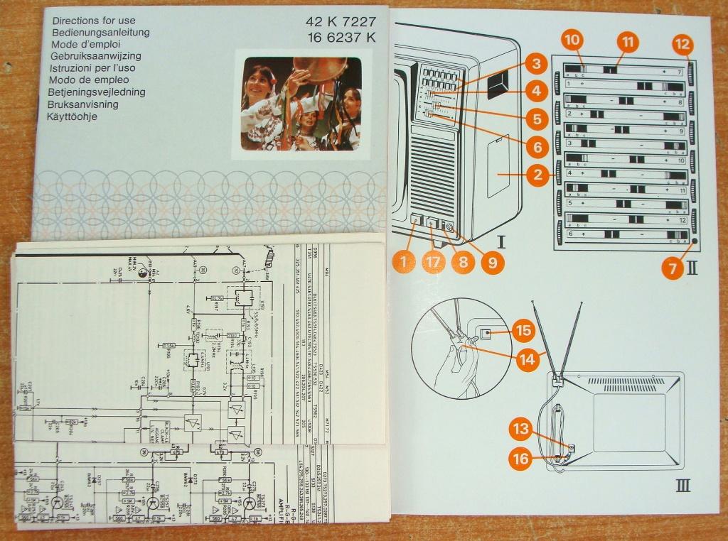 Handleiding Philips 42K 7227, analoge 42 cm kleuren TV, Audio, Tv en Foto, Vintage Televisies, Ophalen, Gebruikt, Minder dan 40 cm