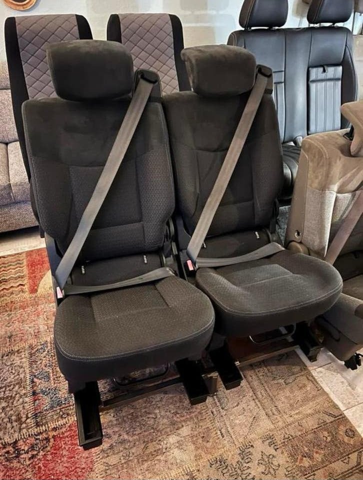 2p bankje stof met suede/alcantara bus camper oldtimer, Ophalen, Zo goed als nieuw