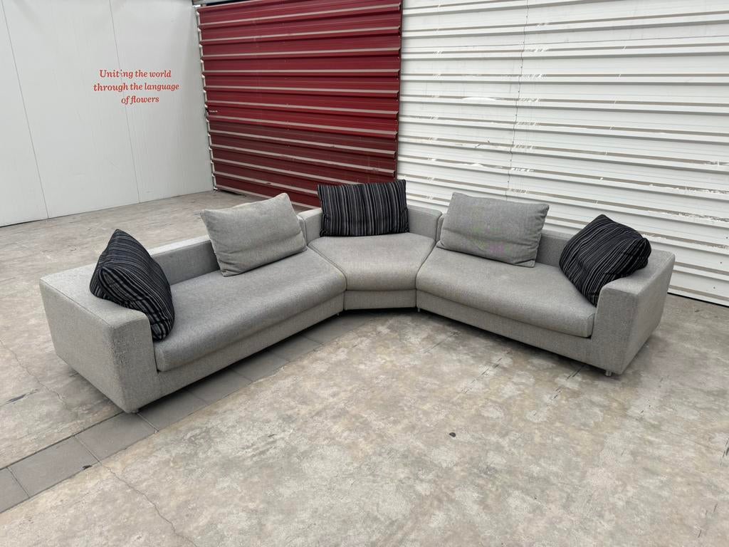 Rolf Benz Design Hoekbank | Lichtgrijs | Gereinigd, 250 tot 300 cm, Gebruikt, Mijnsherenweg, Design
