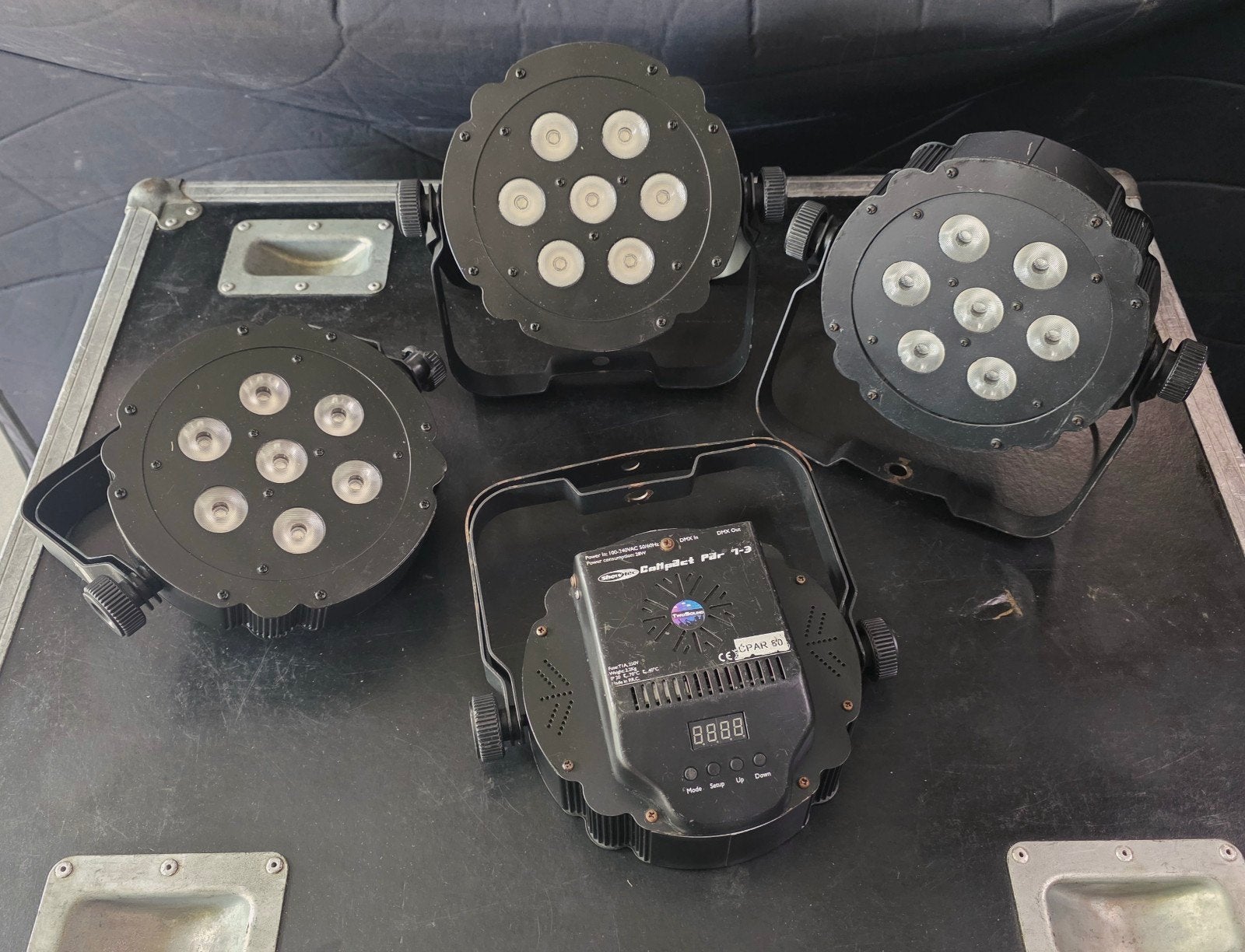 22x Showtec Compact Par 7-3 LED Spots, Muziek en Instrumenten, Licht en Laser, Ophalen of Verzenden, Gebruikt, Licht, Geluidgestuurd