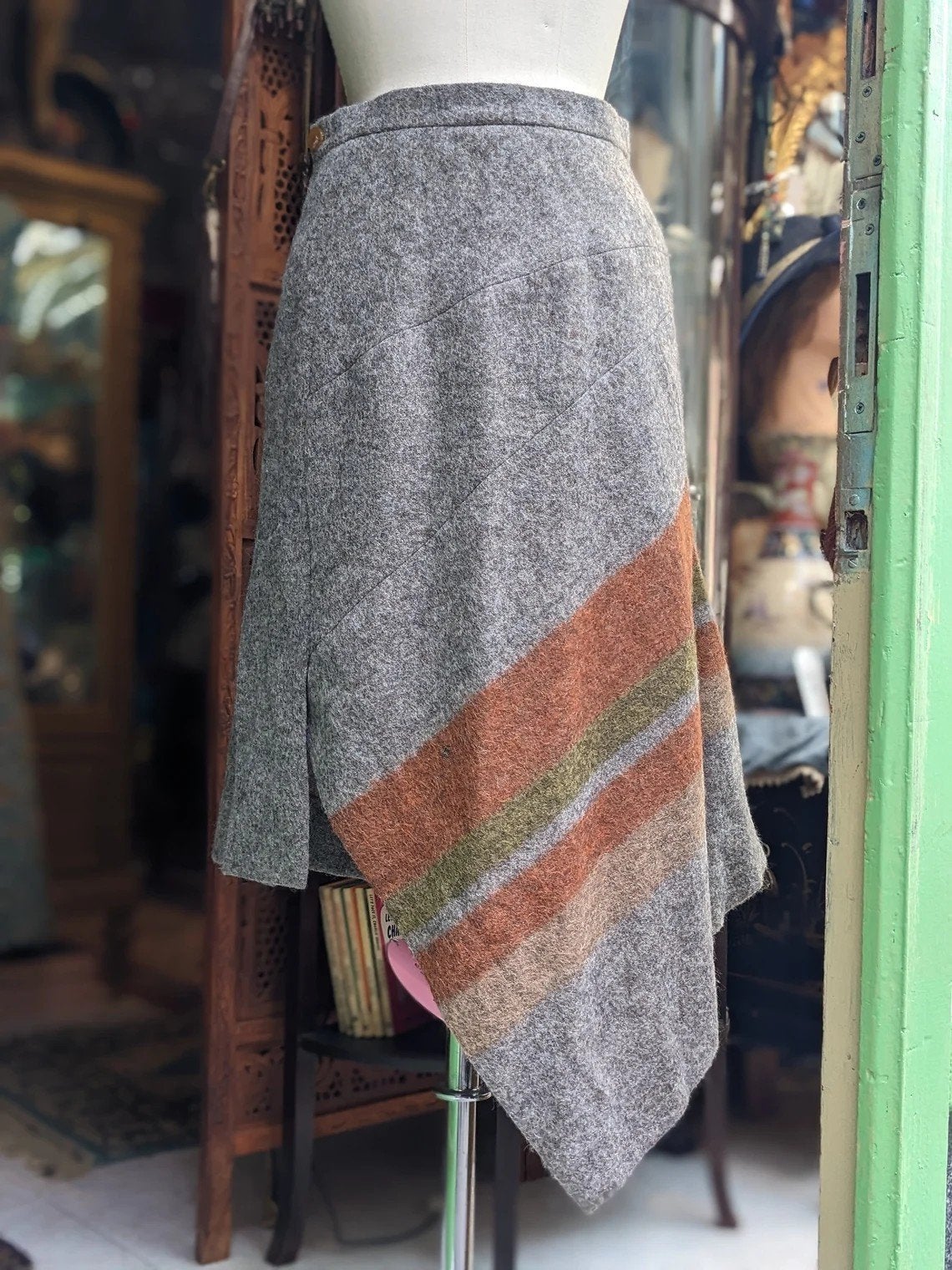 Vivienne Westwood Red Label Rok 42 Grijs Mohair Wol ., Kleding | Dames, Verzenden, ., Zo goed als nieuw, Knielengte