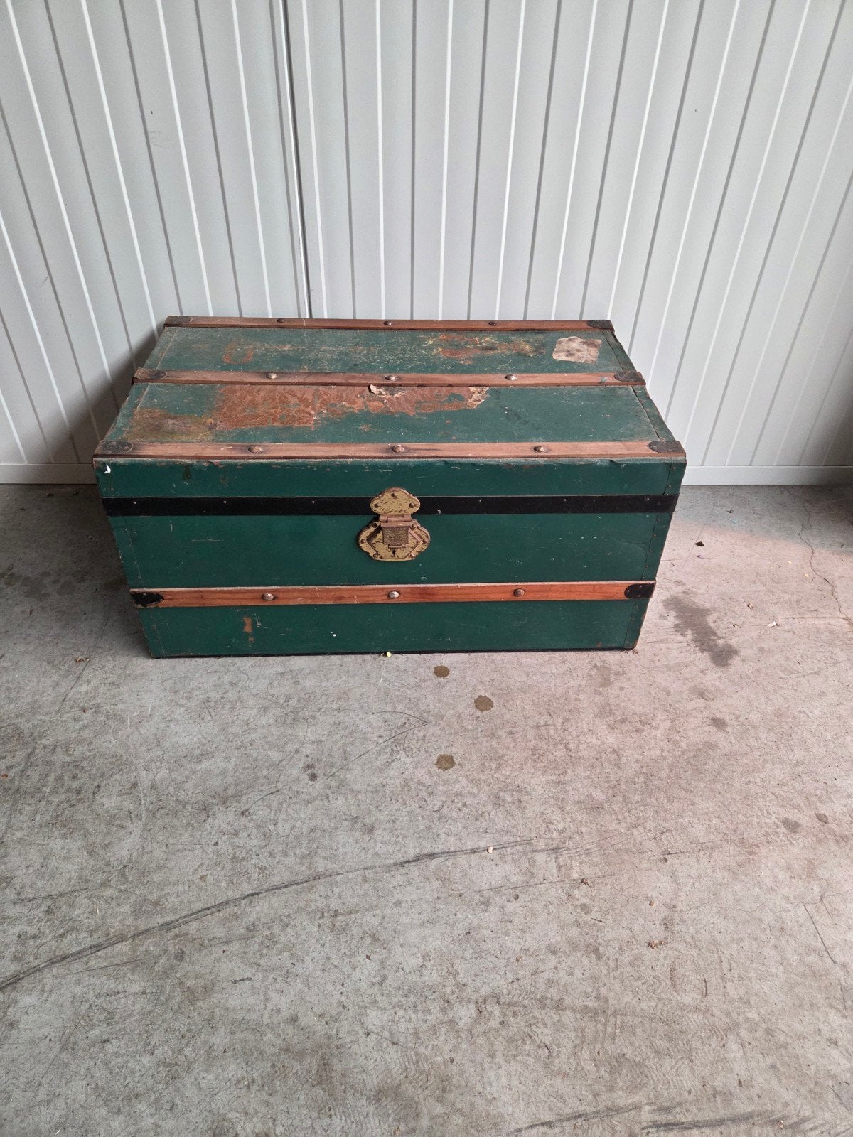 dekenkist reiskist ijzerkist brocante, Huis en Inrichting, Ophalen, Metaal, 50 tot 100 cm, Minder dan 50 cm