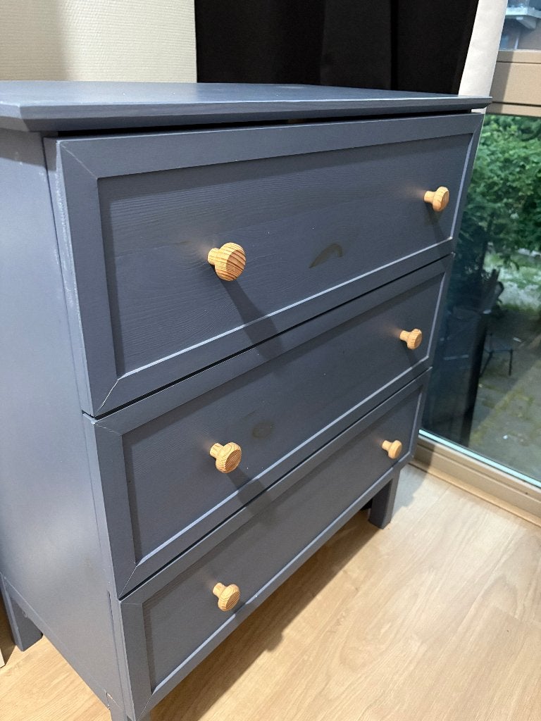 IKEA TARVA ladekast 3 lades – massief grenen – blauw/grijs, Huis en Inrichting, Kasten | Ladekasten, Ophalen, Gebruikt, 50 tot 100 cm
