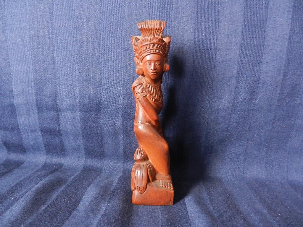 Klein en fijn houten snijwerk Danseres Bali Indonesie h 13,1, Ophalen of Verzenden