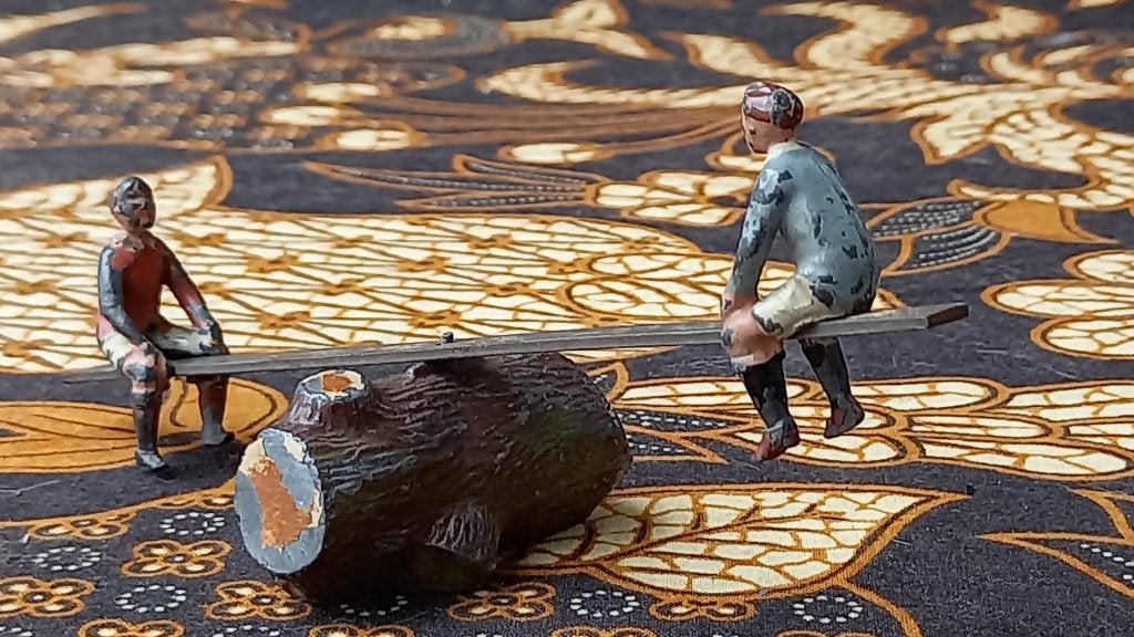 Wip wap mooi zeldzaam antiek speelgoed uit Engeland van tin., Antiek en Kunst, Antiek | Speelgoed, Ophalen of Verzenden