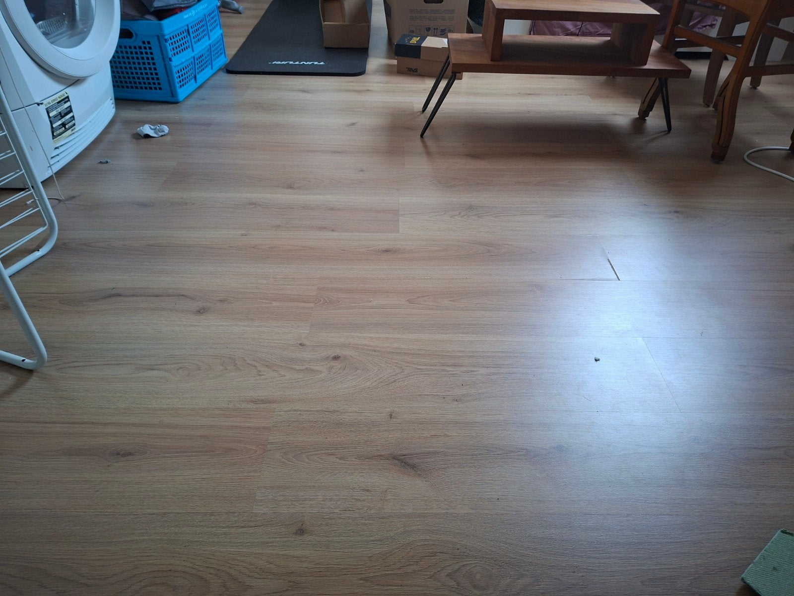 Laminaat "Flooring naturel eiken" ~25m2 + plakplinten 24m1, Ophalen, 50 tot 150 cm, 10 m² of meer, 10 tot 30 cm
