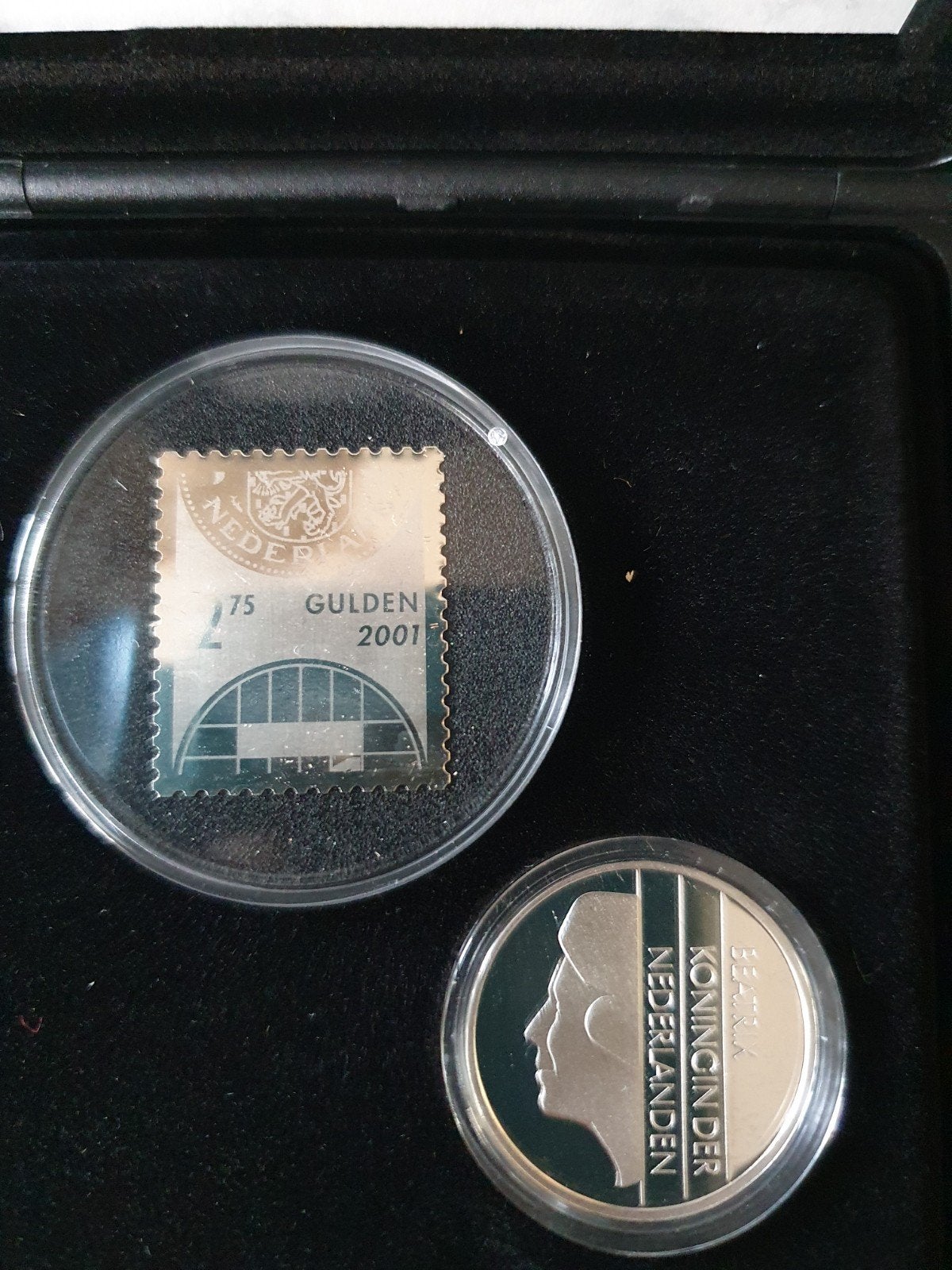 Zilveren Postzegel en Ninaber Gulden in Zilver (2001), Ophalen of Verzenden