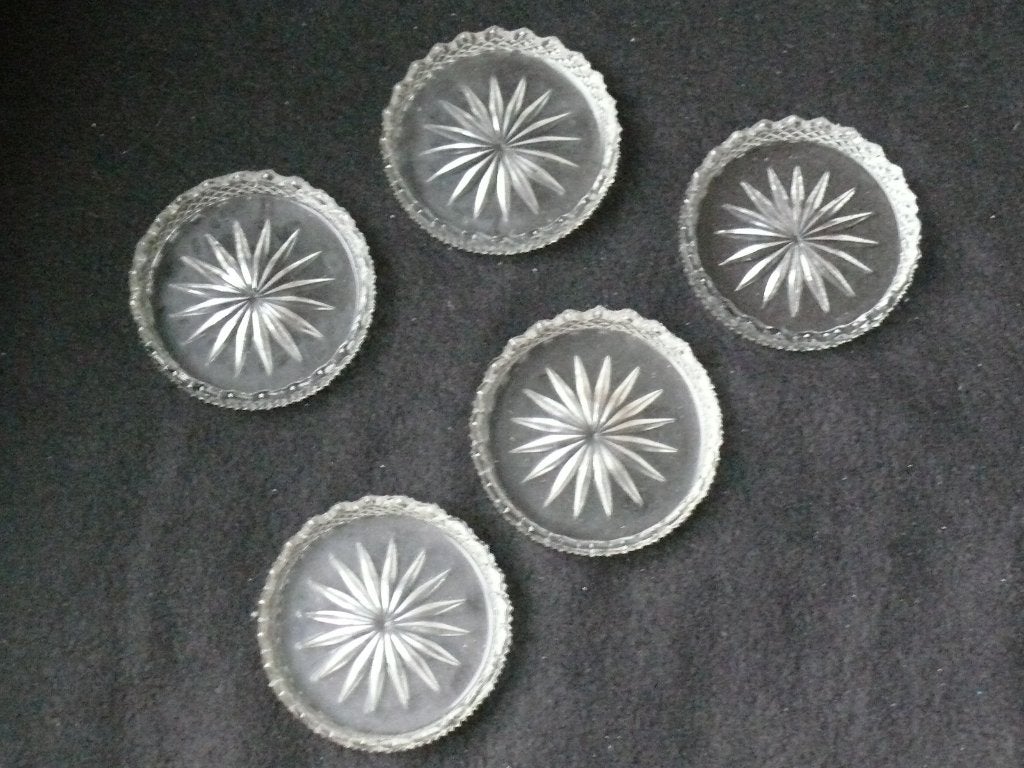 onderzetters, 5x, kristal, Ophalen of Verzenden