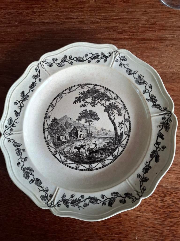 Antiek Wedgwood bord 'Boerderij' - Etruria England, Ophalen of Verzenden