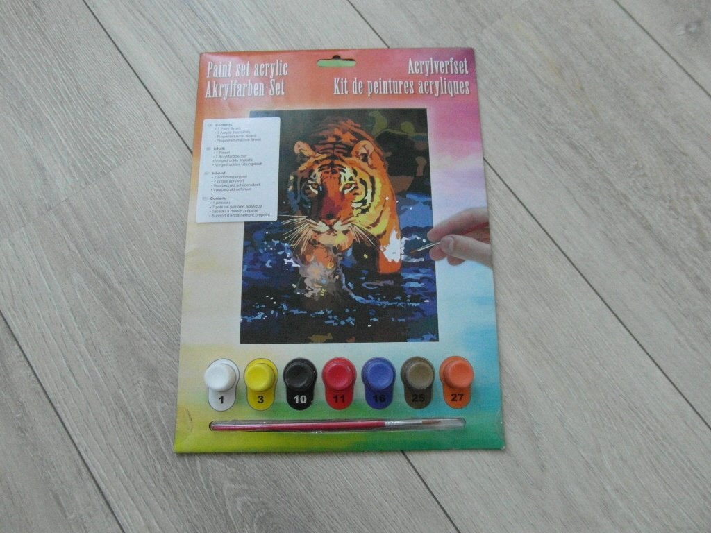 Schilderen op nummer set - Tijger, Ophalen of Verzenden, Nieuw, Schilderen op nummer