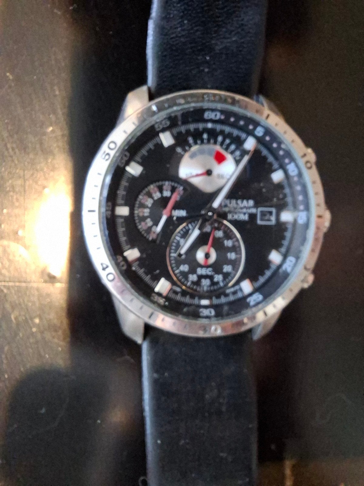 Pulsar Chronograaf Herenhorloge - Gebruikt, Sieraden, Tassen en Uiterlijk, Overige merken, Staal, Polshorloge, Ophalen of Verzenden