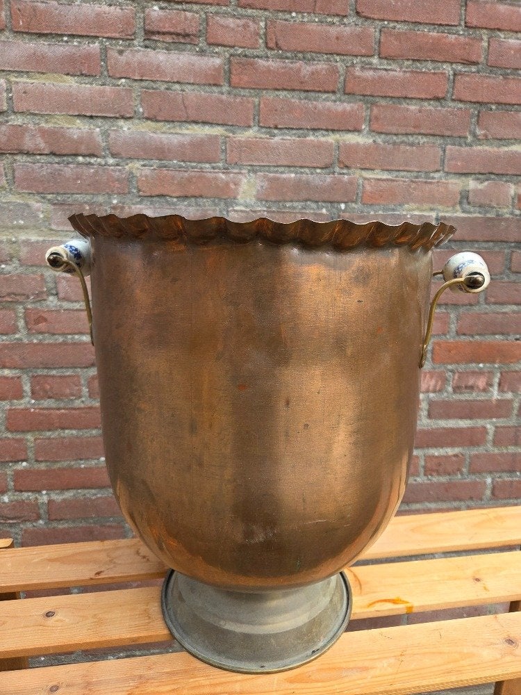 koperen ketel / bloempot antiek, Ophalen of Verzenden, 'T Olde Gre-j, Info@toldegrej.nl, Endepoelstraat 20f Didam
