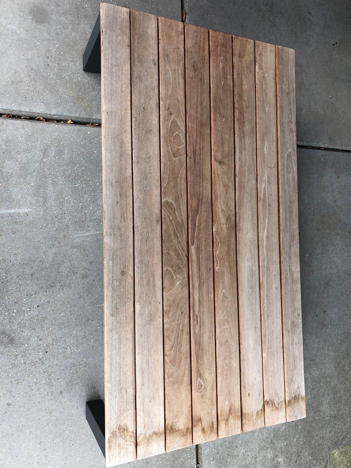 Tuintafel laag model antraciet gepoederd met teakhout, Ophalen, Nieuw, Rechthoekig, Teakhout
