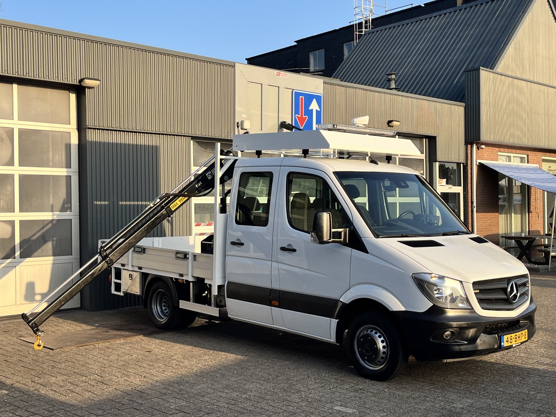 Mercedes-Benz Sprinter 513 CDI 366 Hiab Laadkraan 018T Trekh, Auto's, Automaat, Stof, Gebruikt, 7 stoelen