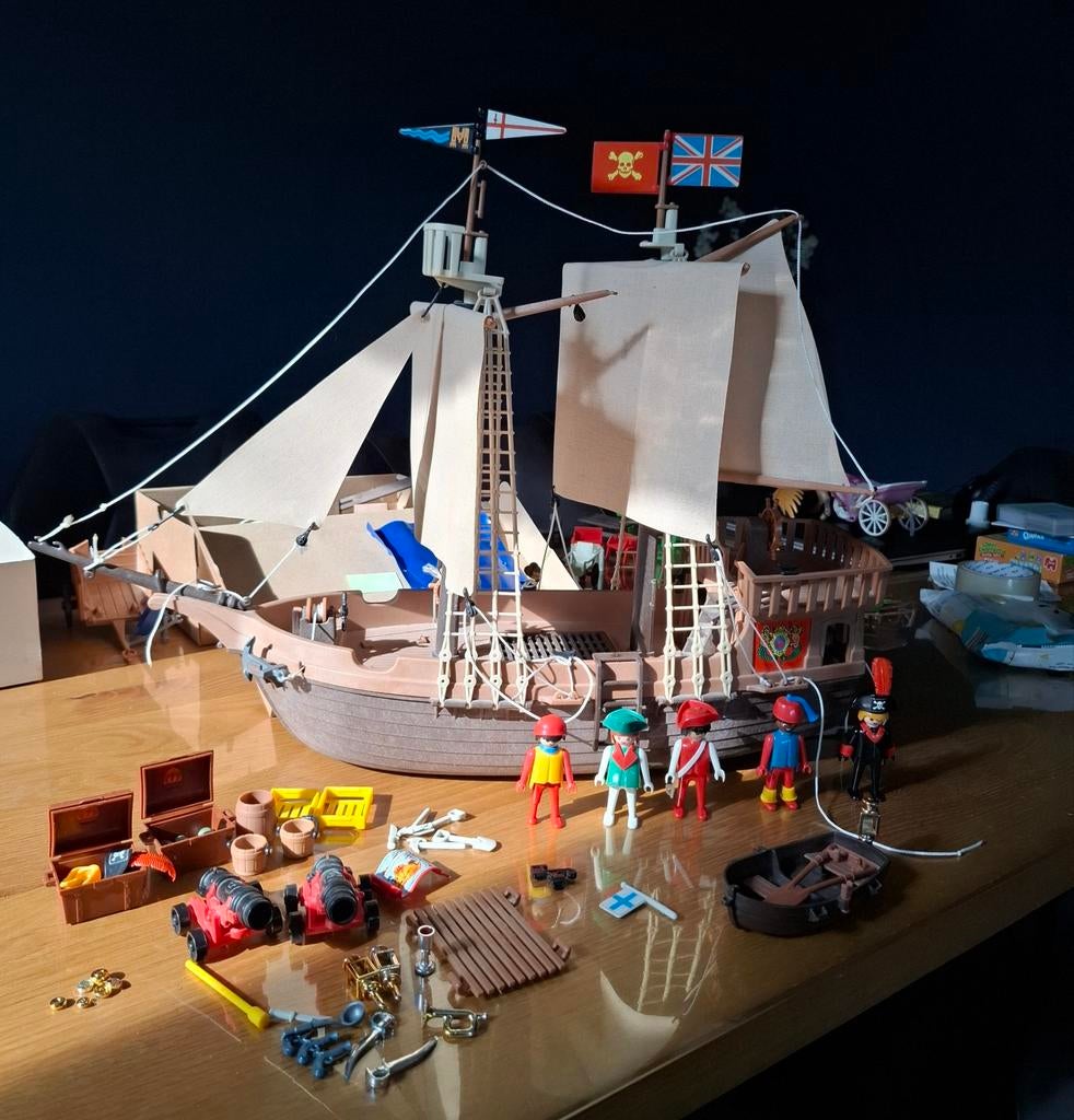Playmobil piratenschip 3550 (vintage 1978), Ophalen of Verzenden, Gebruikt, Complete set