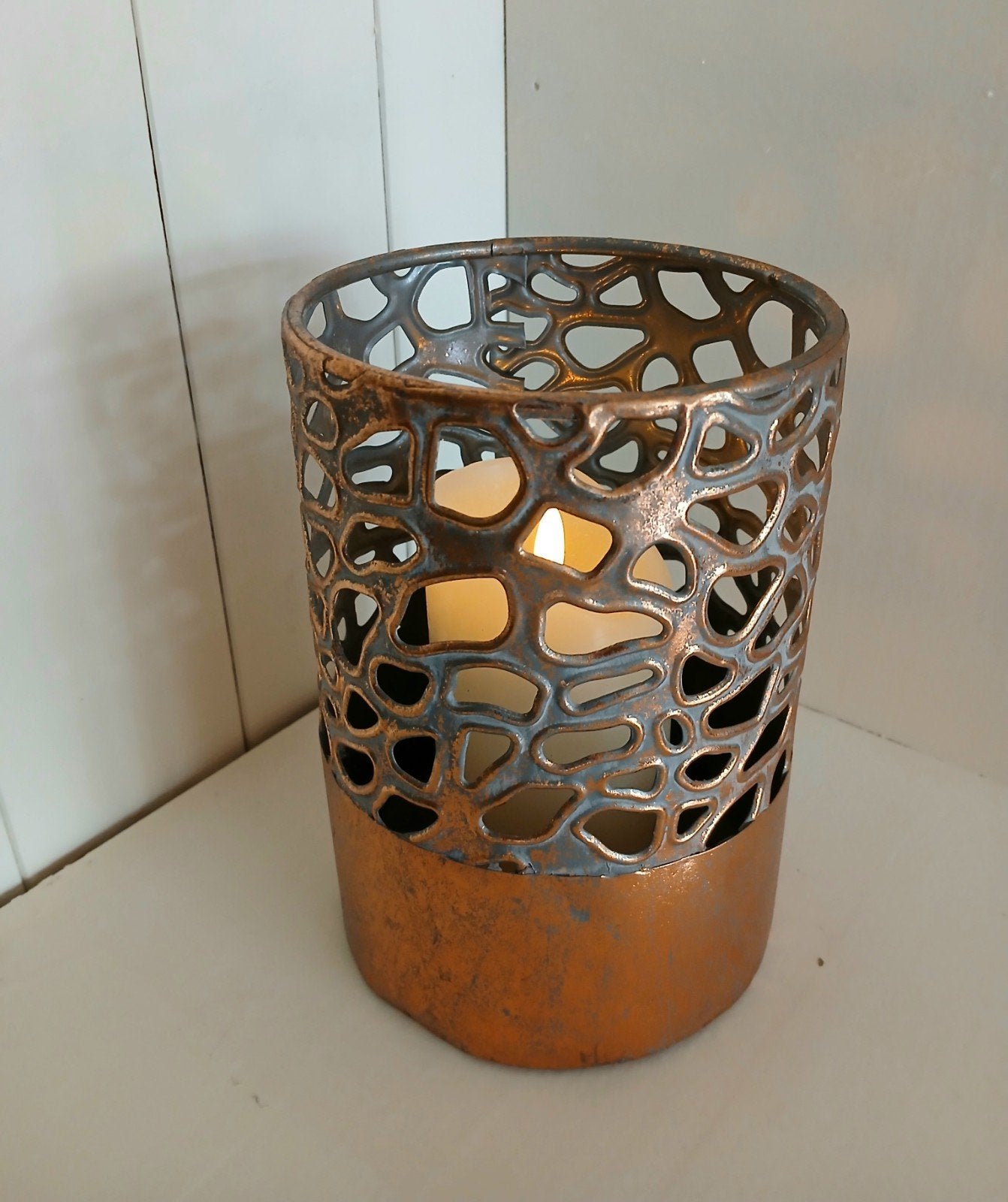 kaarsenhouder, sfeervol, brocante, vintage, Ophalen of Verzenden