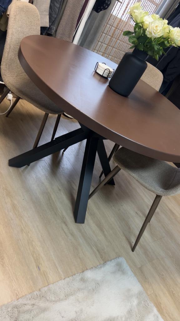 Eetkamertafel + eetkamerstoelen, Ophalen, 100 tot 150 cm, 50 tot 100 cm, Zo goed als nieuw