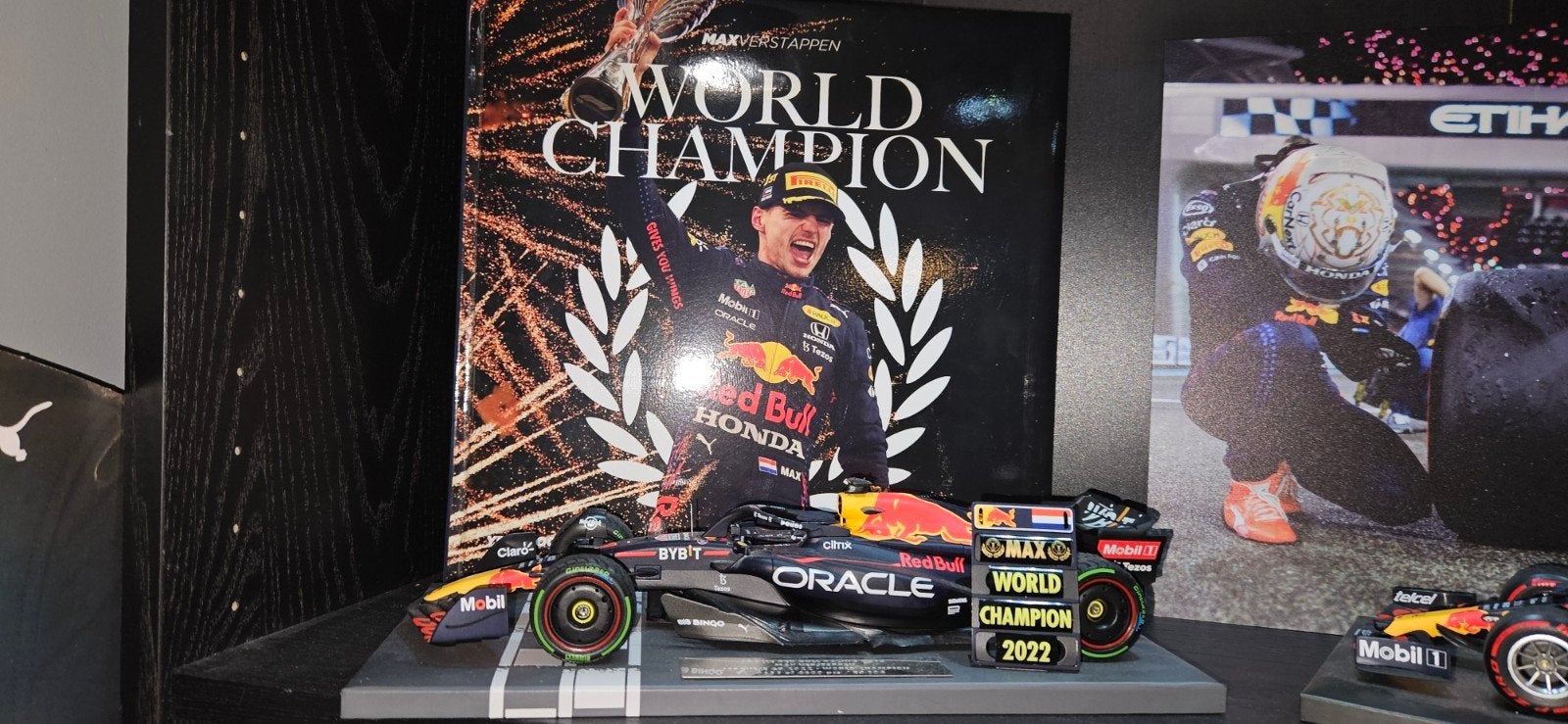 Max Verstappen RB16B 2021 Wereldkampioen Abu Dhabi 1:18, Ophalen of Verzenden, Nieuw, Auto