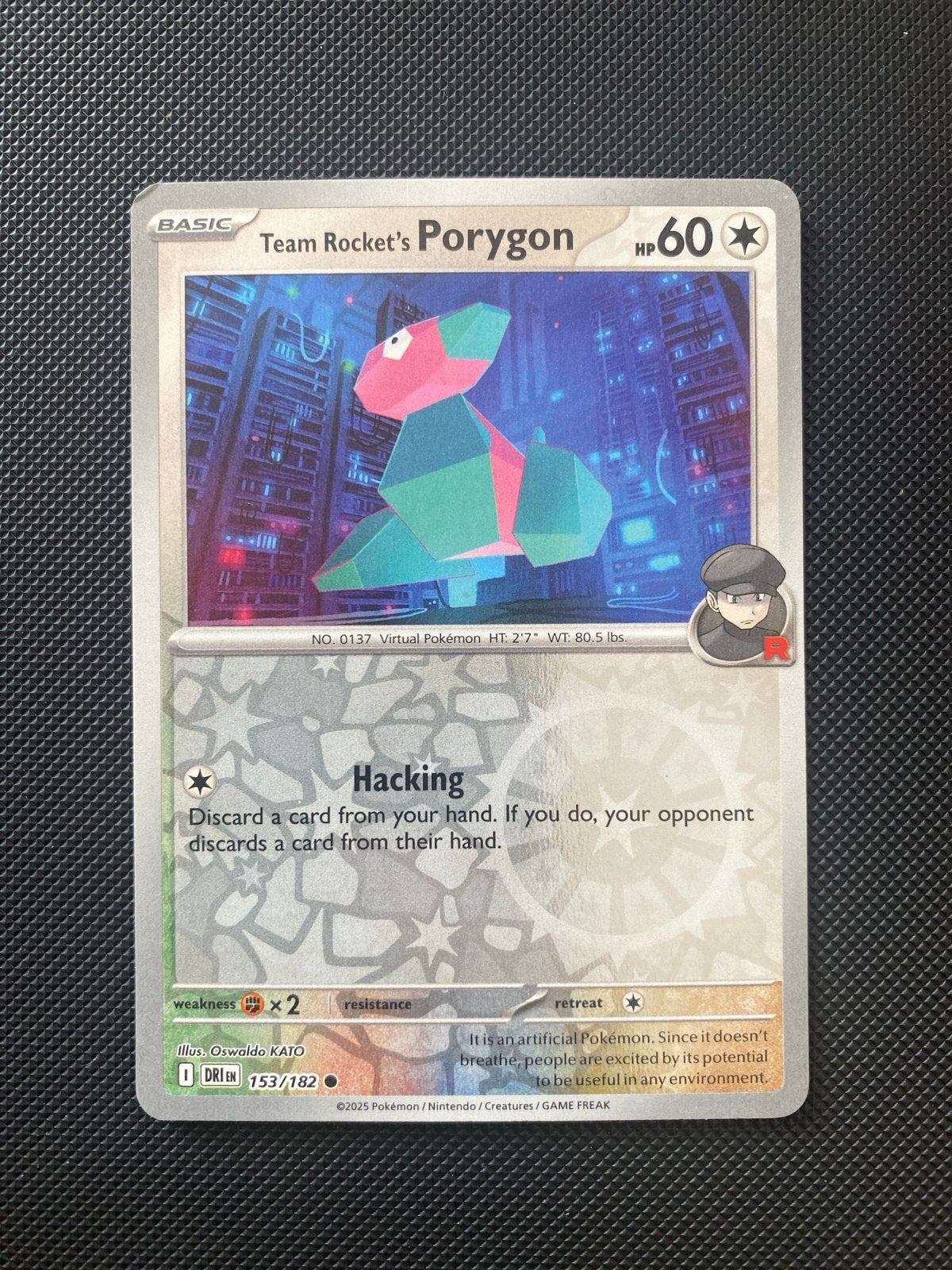 Team Rocket's Porygon 153/182 Reverse Holo Destined Rivals, Ophalen of Verzenden, Zo goed als nieuw, Losse kaart, Foil
