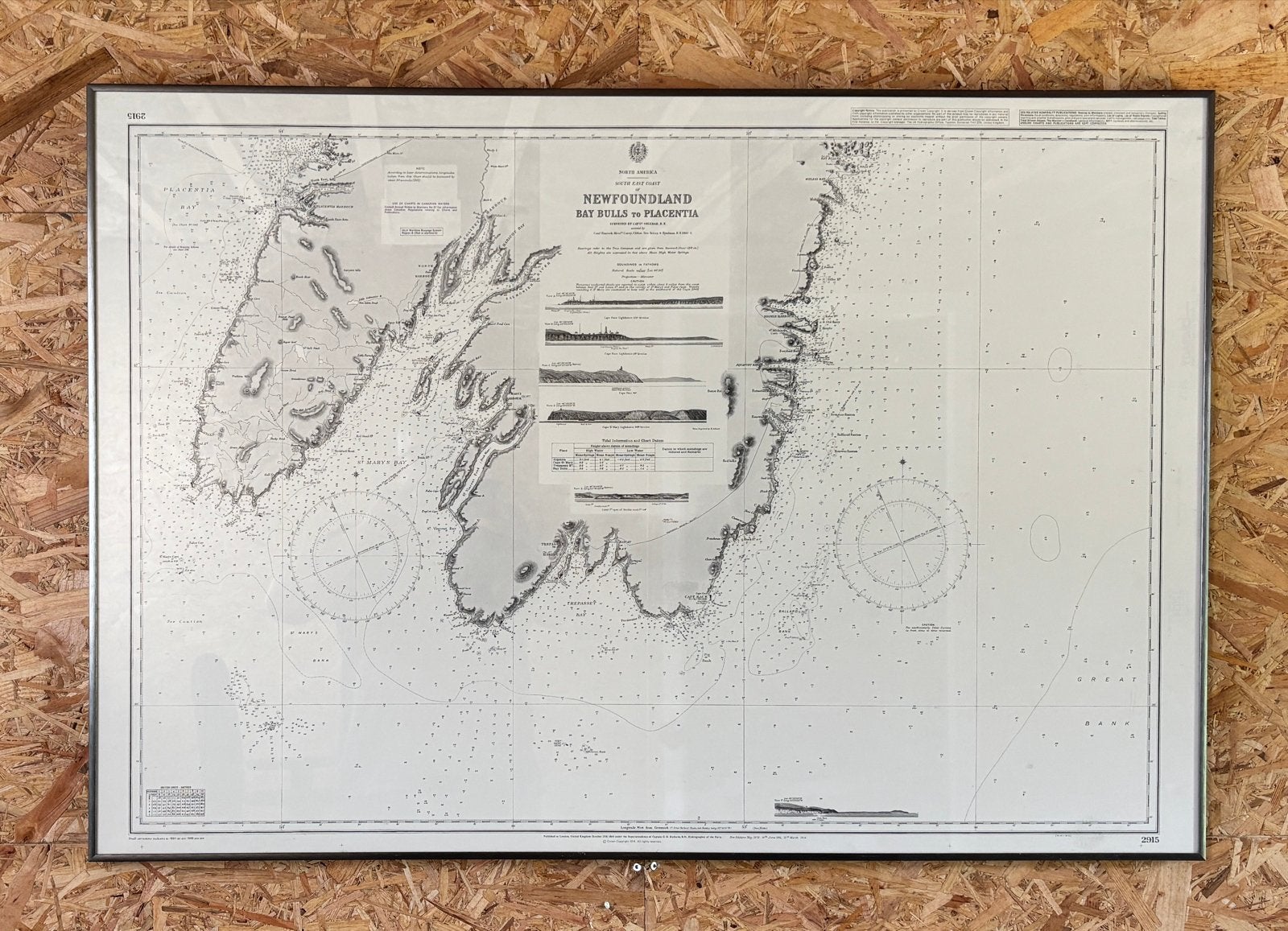 Decoratieve zeekaart Newfoundland in lijst, Boeken, Ophalen, Overige gebieden, 1800 tot 2000, Landkaart