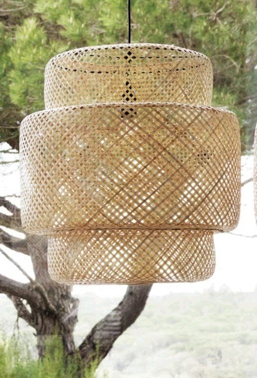 SINNERLIG Pendant lamp, bamboo/handmade, Ophalen of Verzenden, Zo goed als nieuw