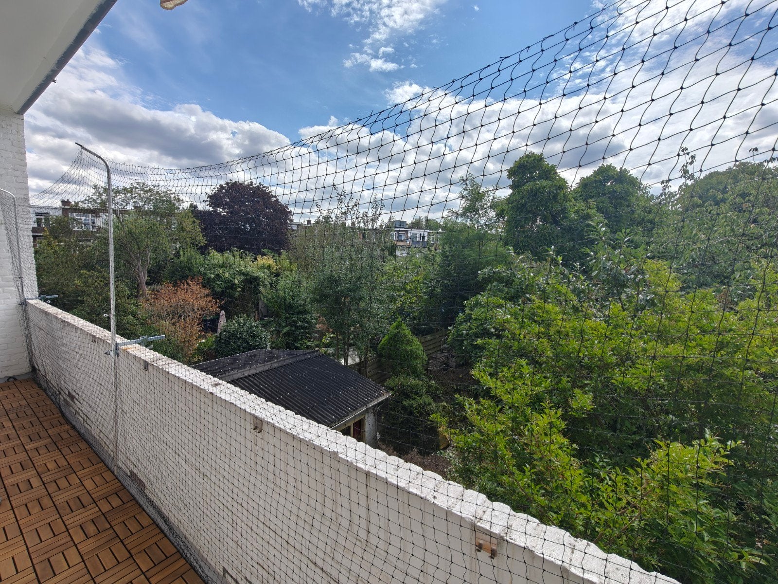 Kattennet balkon 6,5x3 meter + stangen, klemmen, haken ZGAN, Ophalen, Zo goed als nieuw