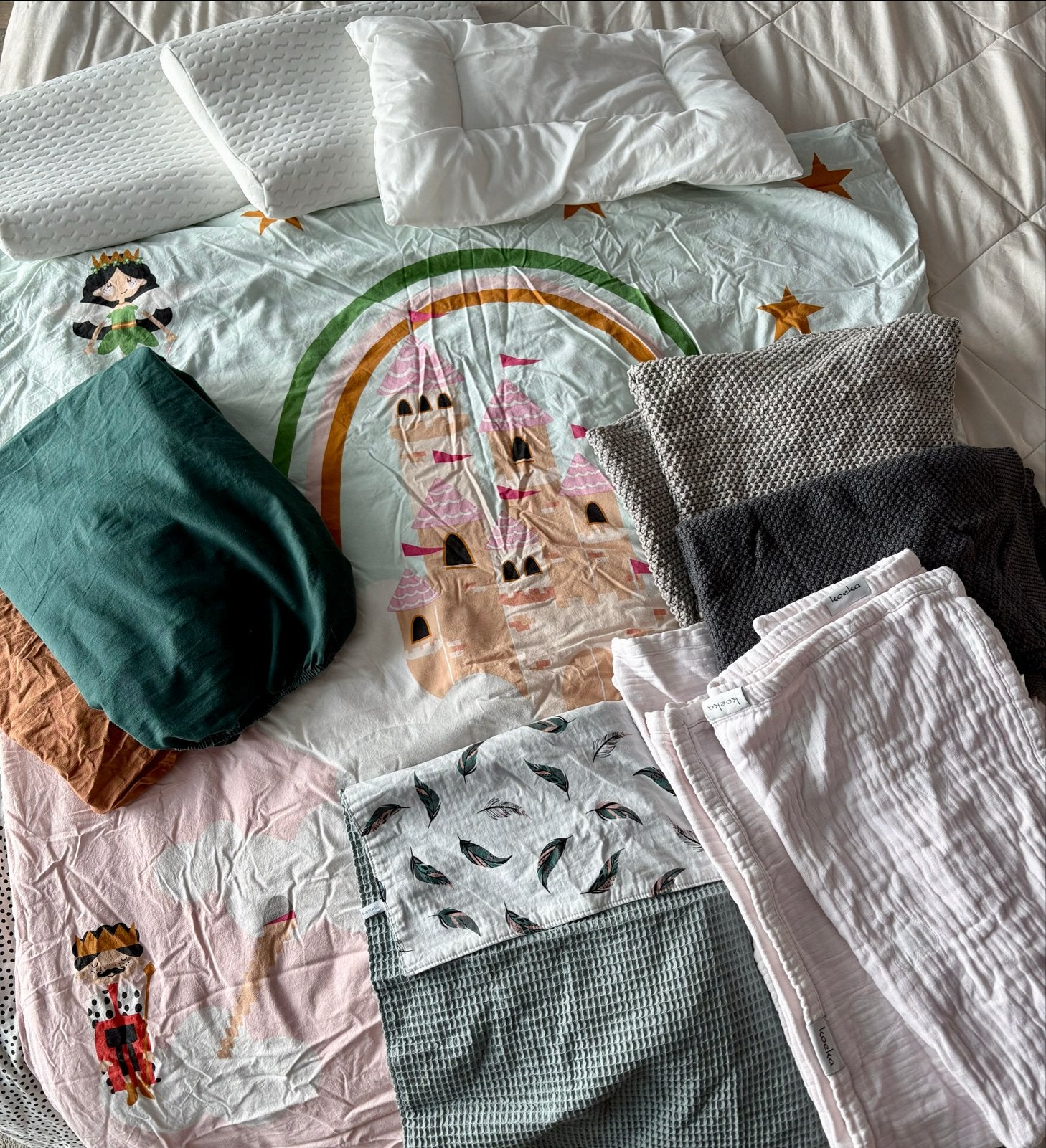 Set baby & peuterbeddengoed en kussens, o.a. Koeka, Wellpur, Ophalen, Gebruikt, Ledikant, Beddengoedset