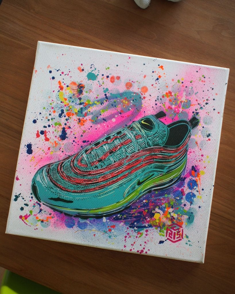 C215 - Nike Sneaker Original on Canvas (Kaws, Banksy), Ophalen