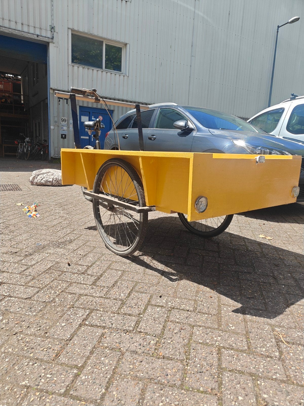 Gele bakfiets - Ideaal voor goederenvervoer, Overige merken, Terugtraprem, Gebruikt, Goederen