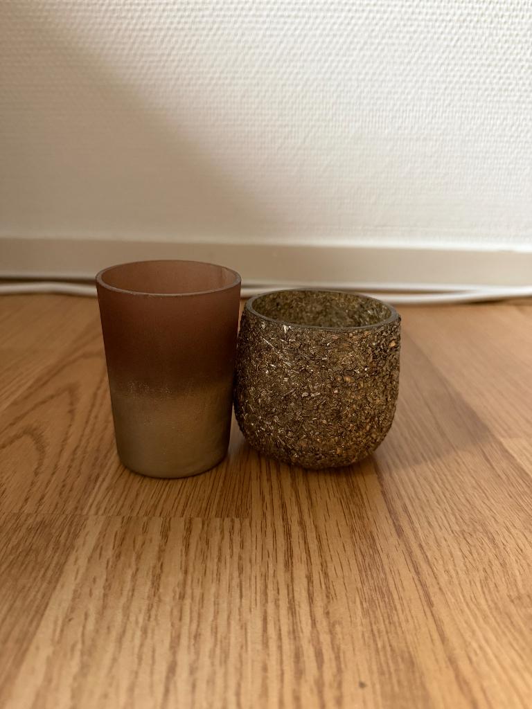 Waxinelichtjes, Overige materialen, Ophalen of Verzenden, Zo goed als nieuw, Bruin