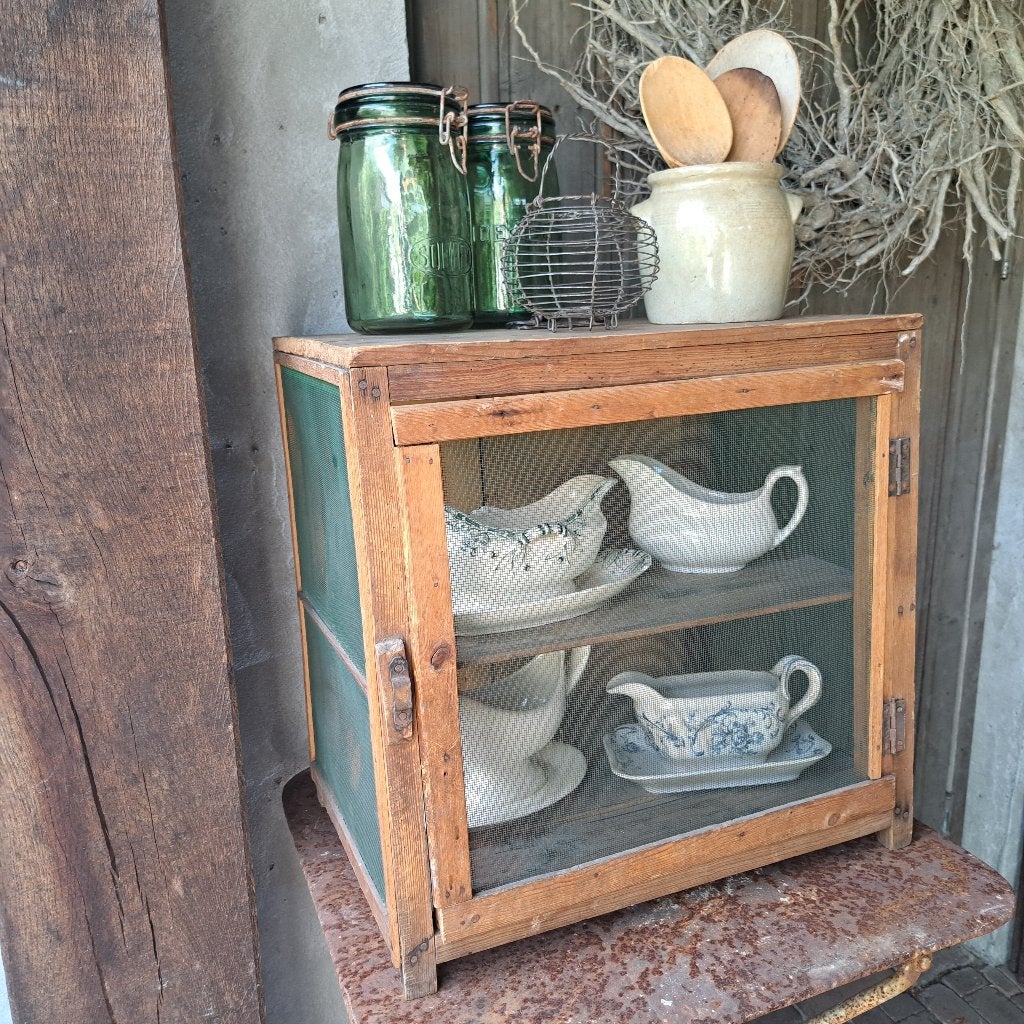 Brocante oud Frans houten vliegenkastje *Etage3*, Gebruikt, ., Ophalen of Verzenden, .