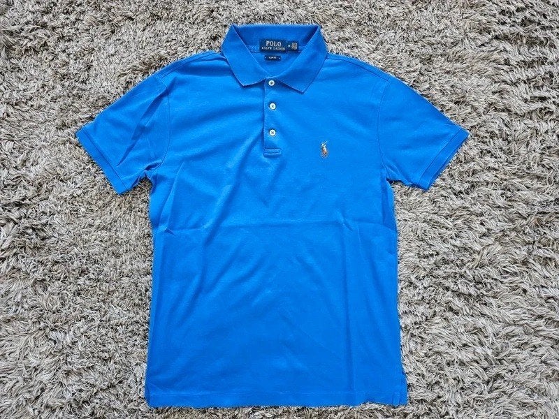 Ralph Lauren Zomerpolo Slim Fit Blauw maat M, Verzenden, Maat 48/50 (M), Blauw, Polo Ralph Lauren