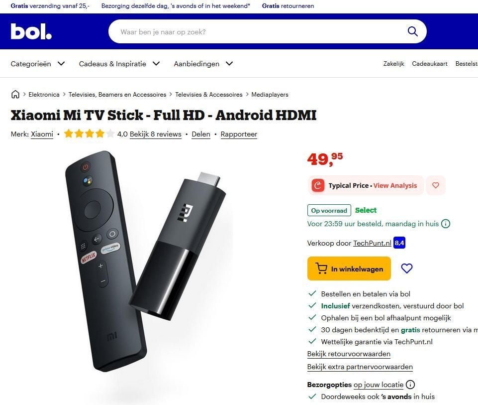 2x Xiaomi Mi TV stick /HD Chromecast voor WK-/sportseizoen!, Ophalen of Verzenden, Zo goed als nieuw, HDMI