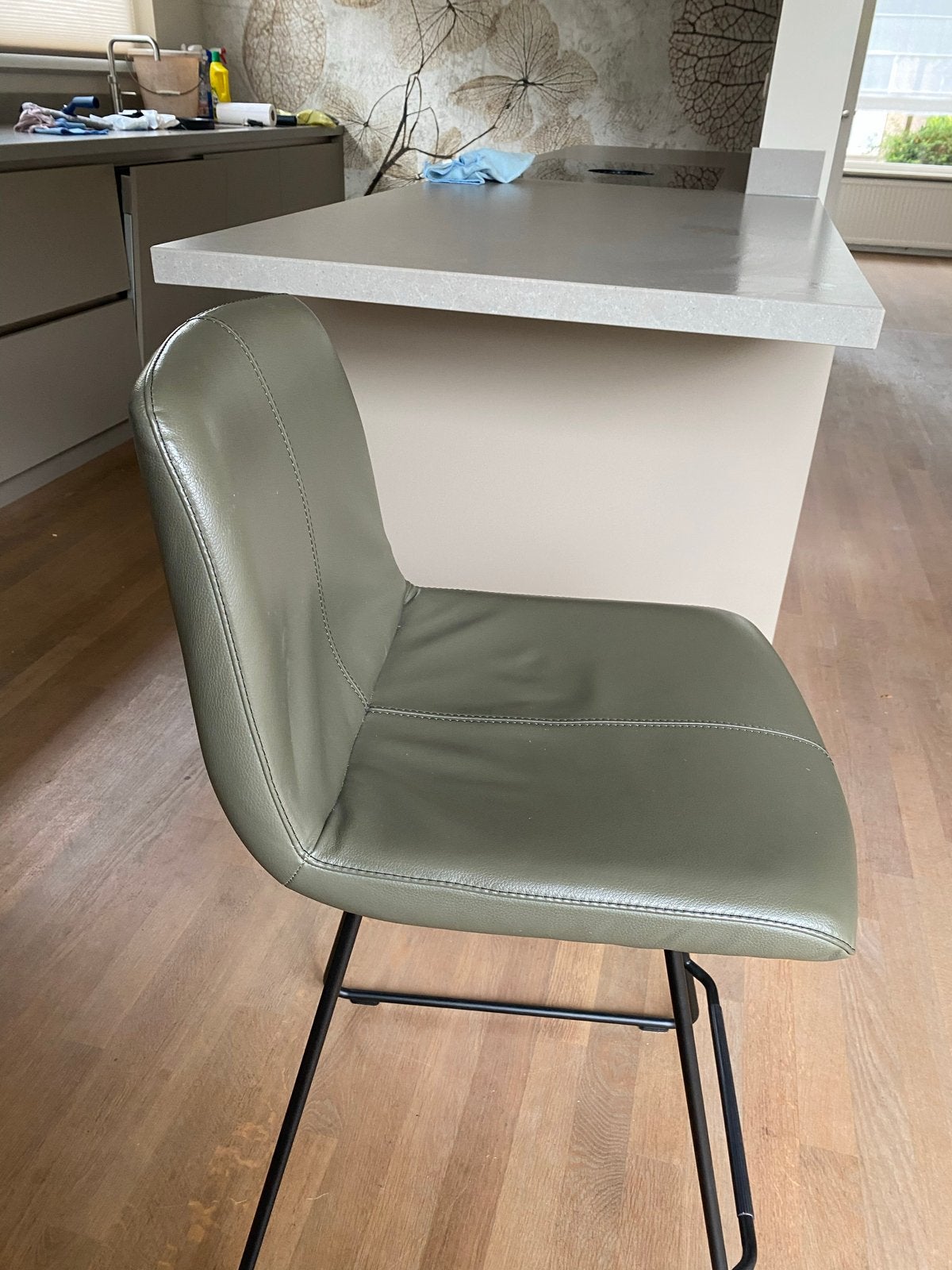 Leolux Caron Two Artisan barkruk leer - zit geweldig!, Ophalen, 60 tot 90 cm, Leer, Zo goed als nieuw