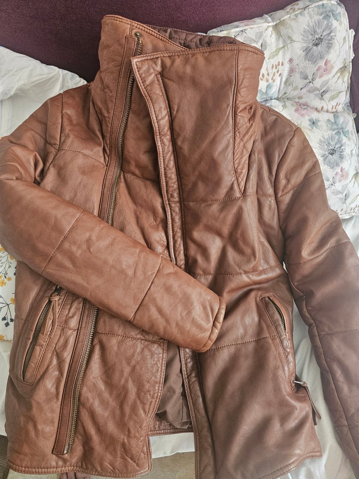 100% Echt Leren Jas - Zo goed als nieuw, Kleding | Dames, Jassen | Winter, Ophalen of Verzenden, Zo goed als nieuw, Maat 38/40 (M)