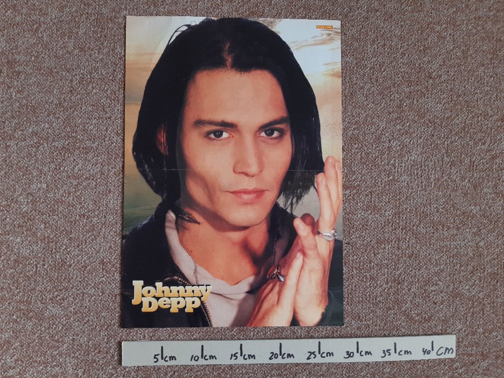 Poster Film Johnny Depp Popcorn Labouche A3 28x41 cm, Rechthoekig Staand, Ophalen of Verzenden, Zo goed als nieuw, A1 t/m A3