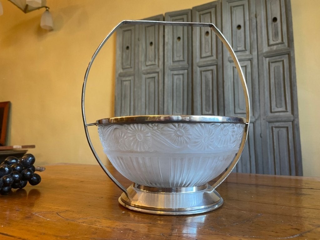 Mooie art deco 1930 Schaal Bonbonschaal Koekjesschaal Fruit, Antiek en Kunst, Antiek | Glas en Kristal, Ophalen of Verzenden