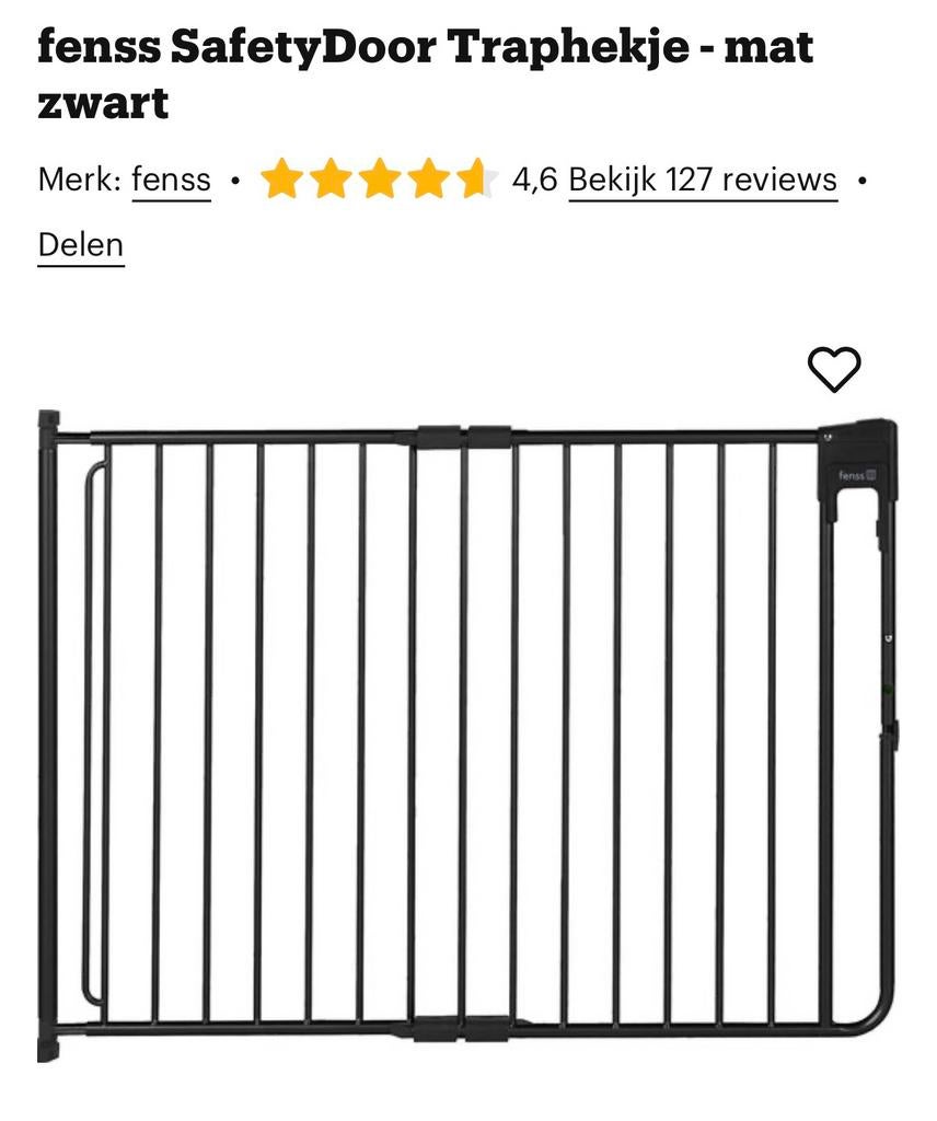 fenss SafetyDoor Traphekje - mat zwart, Overige materialen, Oprolhekje, Ophalen of Verzenden, Zo goed als nieuw