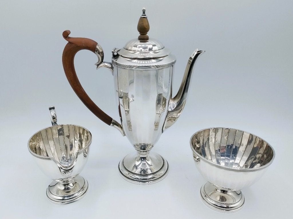 Zilveren koffieservies, Adie Brothers, Birmingham, 1925, Antiek en Kunst, Verzenden, Zilver
