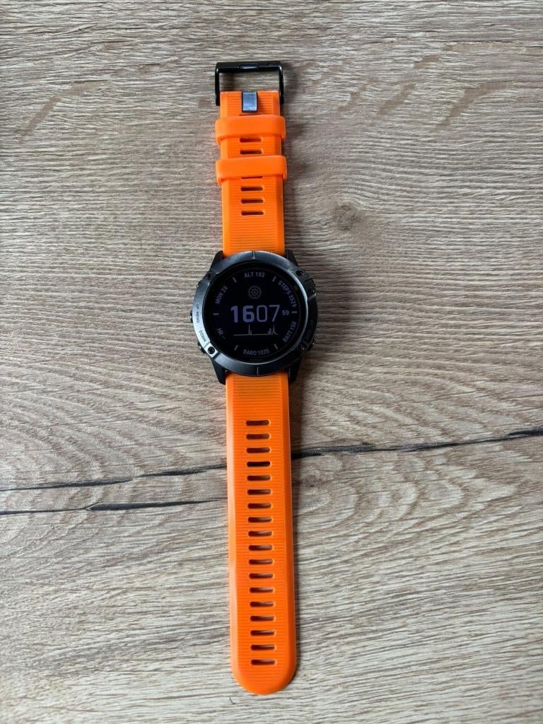 Garmin Fenix Pro Solar watch 51 mm, Ophalen, Zwart, Garmin, Zo goed als nieuw