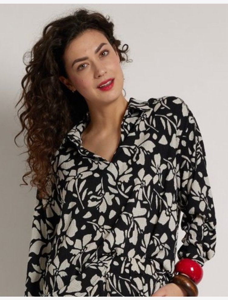 Top, shirt, blouse, zwart/wit van Pescara. Maat M/38. Nieuw!, Zwart, Pescara, Nieuw, Ophalen